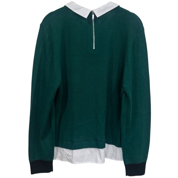 Karl Lagerfeld Layered Look Wool Blend Sweater in Veridian Green Women’s Size L - Picture 7 of 13